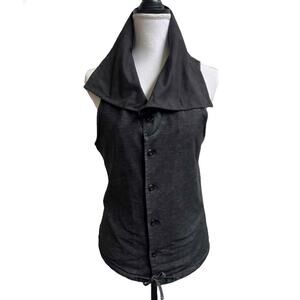 RIVER ISLAND Women's Vest Waistcoat Sleeveless Top Sz S Grey Button Down